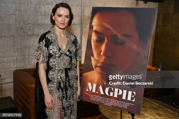 Daisy Ridley attends the "Magpie" world premiere during the 2024 SXSW Conference and Festival at Stateside at the Paramount on March 09, 2024 in...