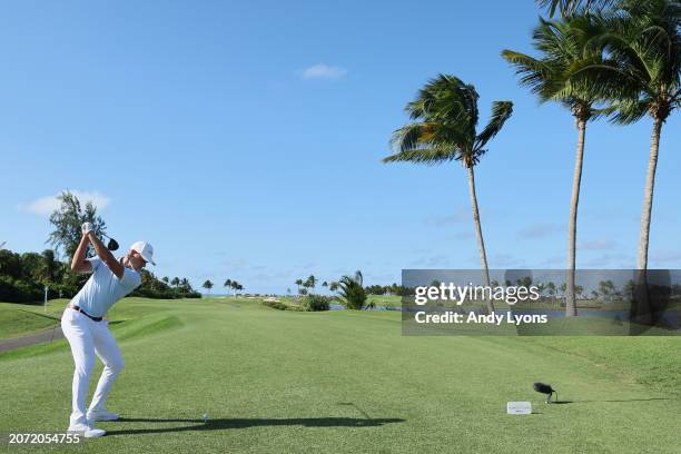 Matti Schmid of Germany plays his shot from the 12th tee during the third round of the Puerto Rico Open at Grand Reserve Golf Club on March 09, 2024...