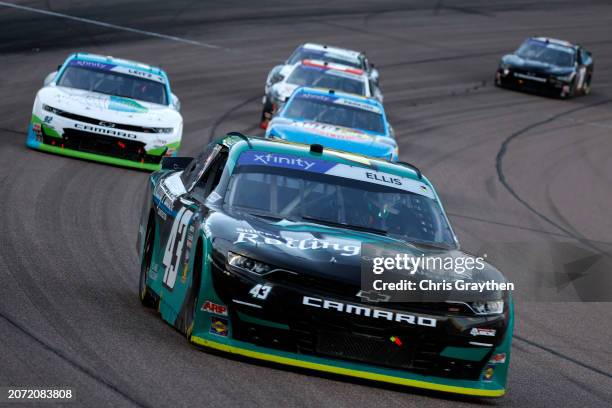 Ryan Ellis, driver of the Rolling Plains Construction Chevrolet, drives during the NASCAR Xfinity Series Call 811.com Every Dig. Every Time. 200 at...