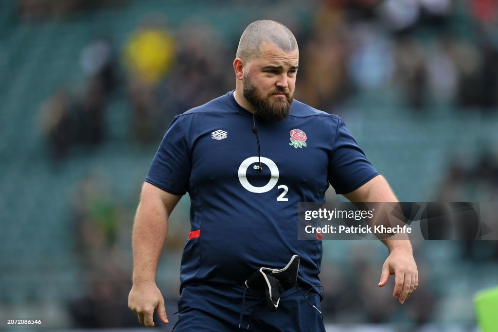 George Harris Rugby Tom Harrison, England Rugby Scrum Coach, looks on before the Guinness ...