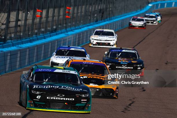 Ryan Ellis, driver of the Rolling Plains Construction Chevrolet, drives during the NASCAR Xfinity Series Call 811.com Every Dig. Every Time. 200 at...