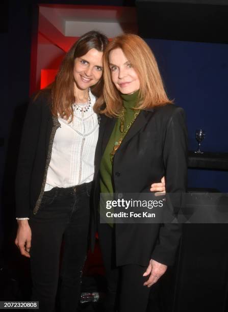 Presenter Margaux De Frouville and actress Cyrielle Clair attend "Cryptomonnaies: Mon Incroyable Odyssee" documentary screening cocktail event at...