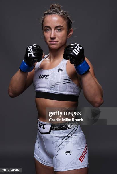 Maycee Barber poses for a portrait after her victory during the UFC 299 event at Kaseya Center on March 09, 2024 in Miami, Florida.