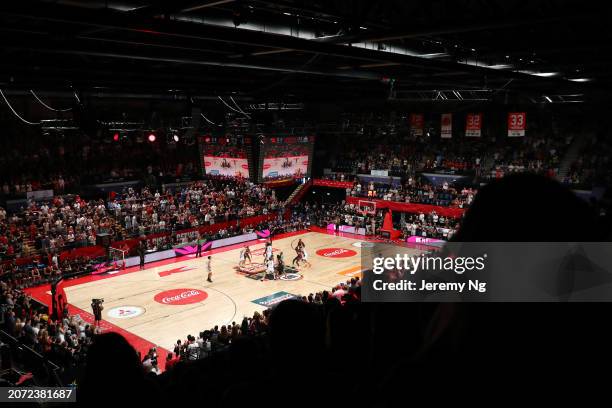 General view during the NBL Semi Final Playoff Series match between Illawarra Hawks and Melbourne United at WIN Entertainment Centre, on March 10 in...