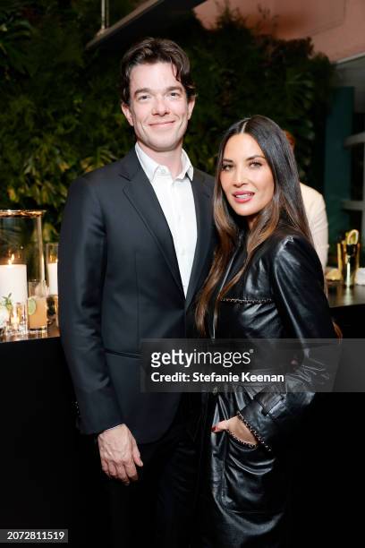 John Mulaney and Olivia Munn attend the CHANEL and Charles Finch Annual Pre-Oscar Dinner at The Polo Lounge at The Beverly Hills Hotel on March 09,...