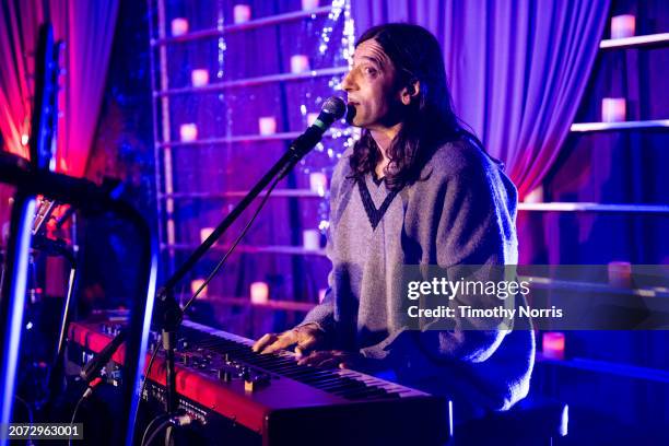 Jeff Bhasker performs during the Playing For Frances: Portugal. The Man's concert benefitting DHDDS at a private residence on March 09, 2024 in...