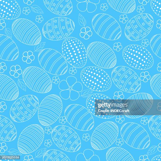 happy easter seamless background - easter egg background pattern stock illustrations