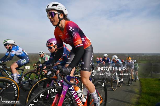 Audrey Cordon-Ragot of France and Team Human Powered Health competes during the 17th Miron Women's WorldTour Ronde van Drenthe 2024 a 158.1km one day...