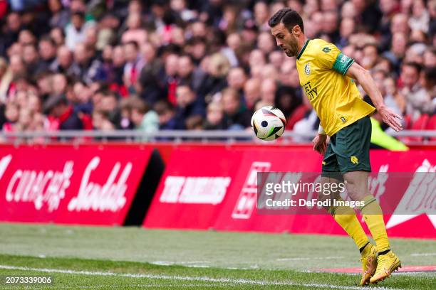 Ivo Pinto of Fortuna Sittard controls the ball during the Dutch Eredivisie match between AFC Ajax and Fortuna Sittard at Johan Cruijff Arena on March...