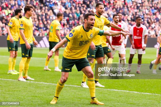 Ivo Pinto of Fortuna Sittard looks on during the Dutch Eredivisie match between AFC Ajax and Fortuna Sittard at Johan Cruijff Arena on March 10, 2024...