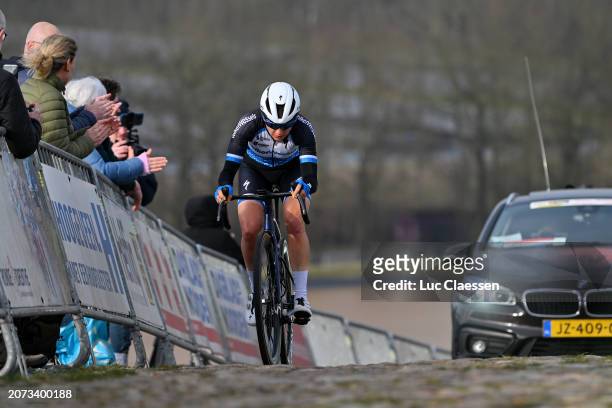 Valerie Demey of Belgium and VolkerWessels Women's Pro Cycling Team competes in the breakaway during the 17th Miron Women's WorldTour Ronde van...