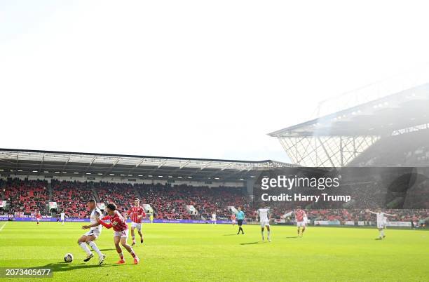 General view of play during the Sky Bet Championship match between Bristol City and Swansea City at Ashton Gate on March 10, 2024 in Bristol, England.
