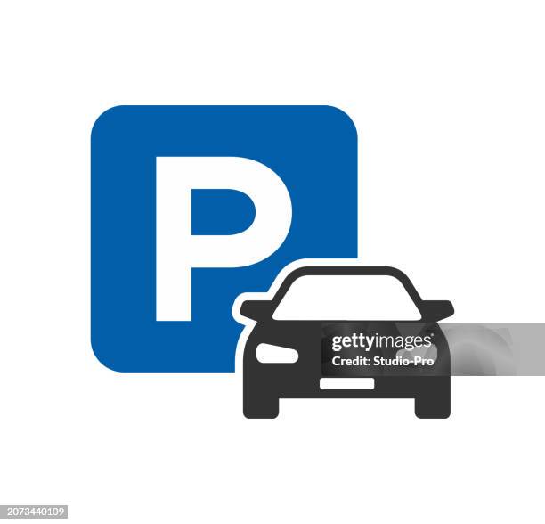 stockillustraties, clipart, cartoons en iconen met car parking icon - parkeerterrein
