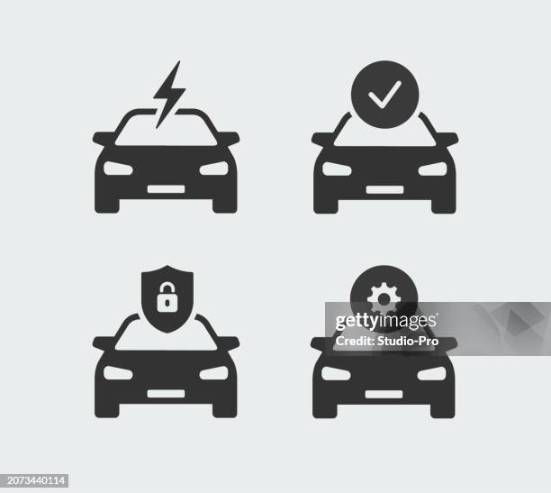 car service icon set - different races stock illustrations