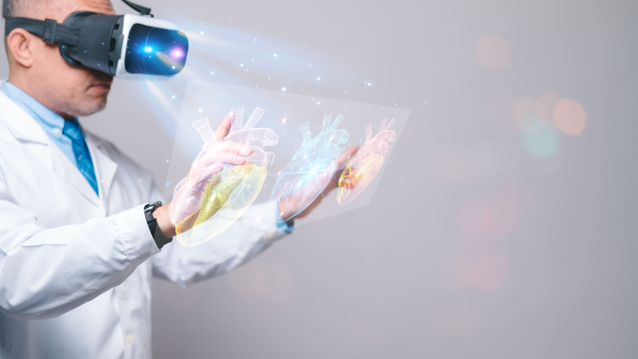 VR concept. In futuristic operating rooms, doctors don VR headsets, immersing themselves in VR surgery simulations, where visualize organs, practice simulated procedures for enhanced surgical training VR concept. In futuristic operating rooms, doctors don VR headsets, immersing themselves in VR surgery simulations, where visualize organs, practice simulated procedures for enhanced surgical training