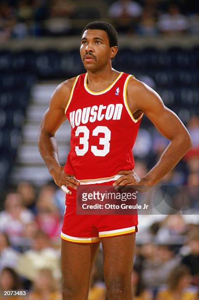 Robert Reid of the Houston Rockets looks on during a game in the1987-88 season. NOTE TO USER: User expressly acknowledges and agrees that, by...