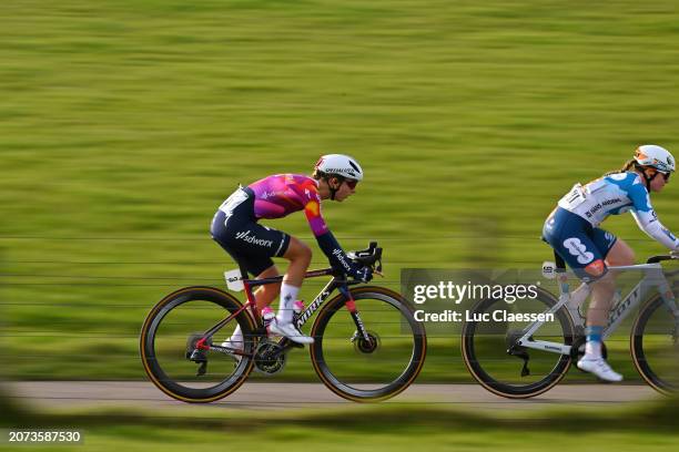 Femke Gerritse of The Netherlands and Team SD Worx - Protime and Charlotte Kool of The Netherlands and Team dsm-firmenich PostNL compete during the...