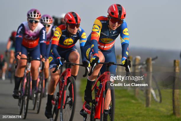 Lisa Klein of Germany and Team Lidl - Trek competes during the 17th Miron Women's WorldTour Ronde van Drenthe 2024 a 158.1km one day race from Beilen...