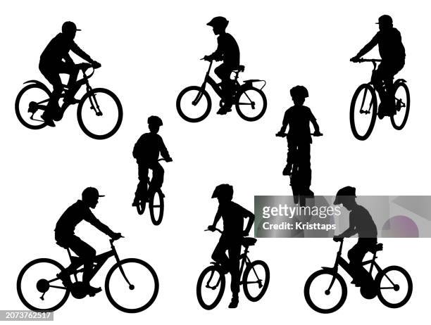 kids-bicycle - cycling helmet stock illustrations