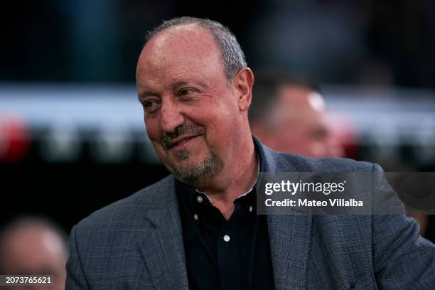 Rafa Benitez, head coach of RC Celta de Vigo looks on ahead the LaLiga EA Sports match between Real Madrid CF and RC Celta de Vigo at Estadio...