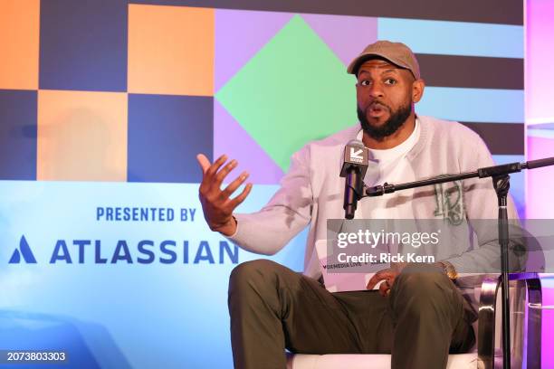 Andre Iguodala at Vox Media Podcast Stage Presented by Atlassian at SXSW on March 10, 2024 in Austin, Texas.