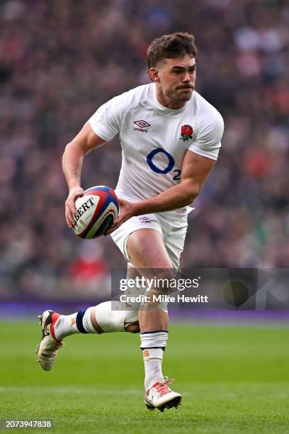 George Furbank of England in action during the Guinness Six Nations 2024 match between England and Ireland at Twickenham Stadium on March 09, 2024 in...
