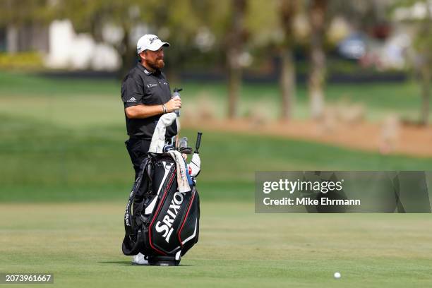 Shane Lowry of Ireland looks on while playing the sixth hole during the final round of the Arnold Palmer Invitational presented by Mastercard at...