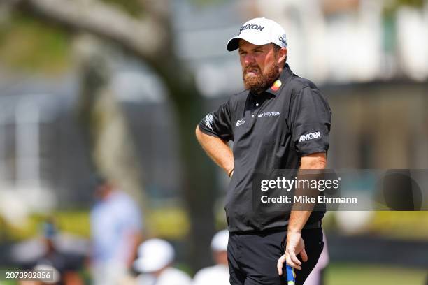 Shane Lowry of Ireland looks on while playing the fifth hole during the final round of the Arnold Palmer Invitational presented by Mastercard at...