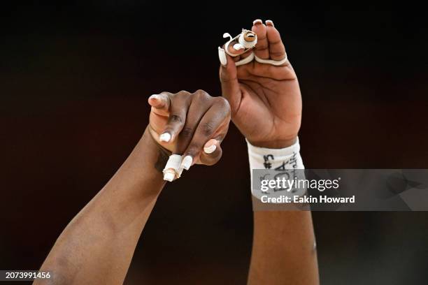 Aneesah Morrow of the LSU Lady Tigers takes a free throw against the South Carolina Gamecocks in the second quarter during the championship game of...