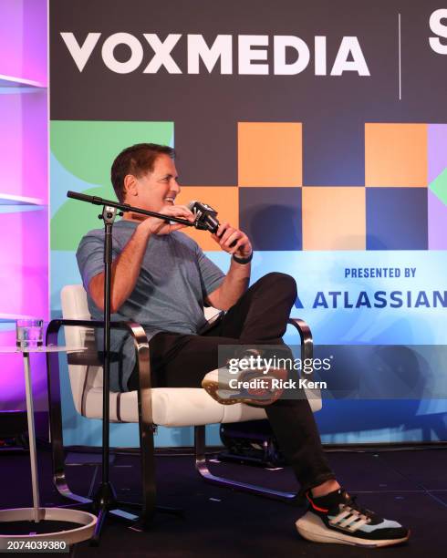 Mark Cuban at Vox Media Podcast Stage Presented by Atlassian at SXSW on March 10, 2024 in Austin, Texas.