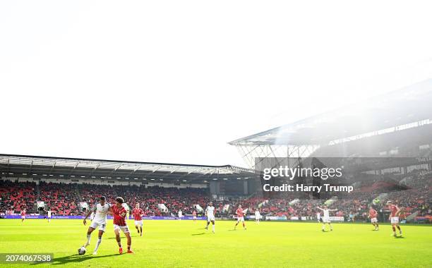 General view of play during the Sky Bet Championship match between Bristol City and Swansea City at Ashton Gate on March 10, 2024 in Bristol, England.