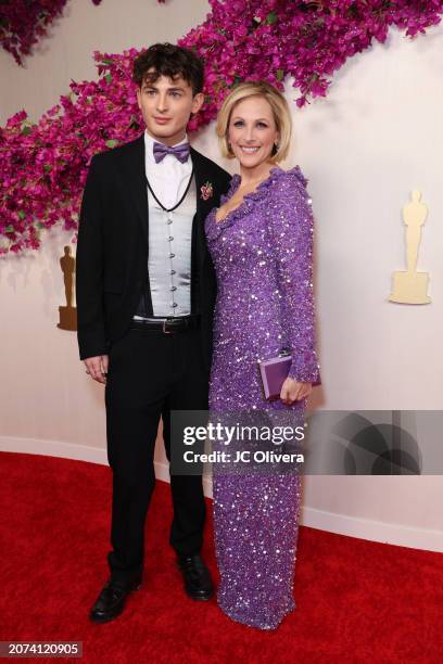 Tyler Daniel Grandalski and Marlee Matlin attend the 96th Annual Academy Awards on March 10, 2024 in Hollywood, California.