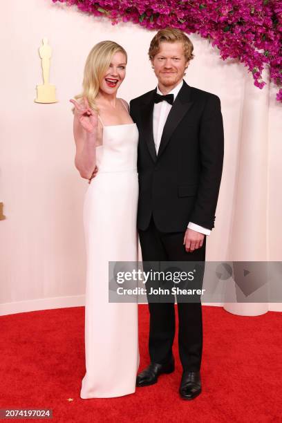 Kirsten Dunst and Jesse Plemons attend the 96th Annual Academy Awards on March 10, 2024 in Hollywood, California.