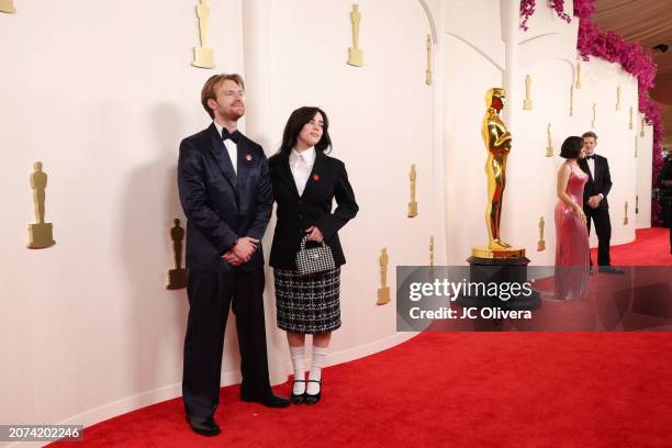 Billie Eilish and Finneas O'Connell attend the 96th Annual Academy Awards on March 10, 2024 in Hollywood, California.