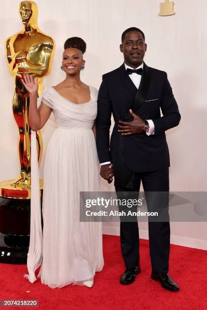 Ryan Michelle Bathe and Sterling K. Brown attend the 96th Annual Academy Awards on March 10, 2024 in Hollywood, California.