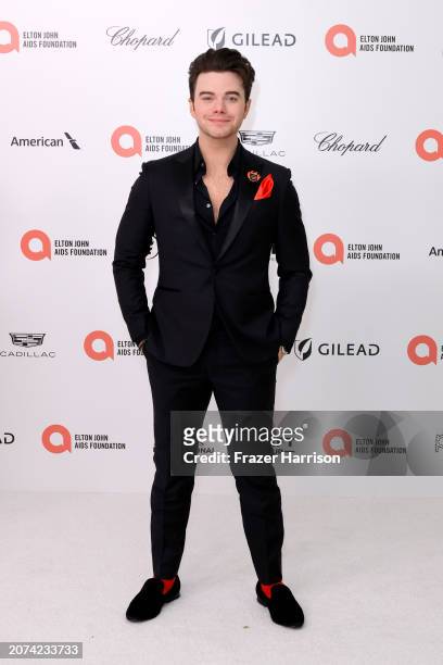 Chris Colfer attends the Elton John AIDS Foundation's 32nd Annual Academy Awards Viewing Party on March 10, 2024 in West Hollywood, California.