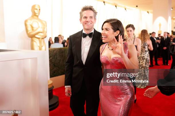 Ryan Piers Williams and America Ferrera attend the 96th Annual Academy Awards on March 10, 2024 in Hollywood, California.