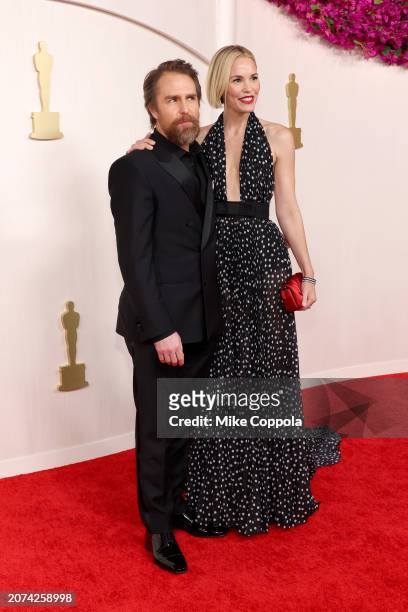 Sam Rockwell and Leslie Bibb attend the 96th Annual Academy Awards on March 10, 2024 in Hollywood, California.