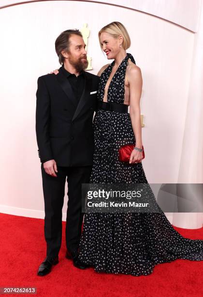 Sam Rockwell and Leslie Bibb attend the 96th Annual Academy Awards on March 10, 2024 in Hollywood, California.