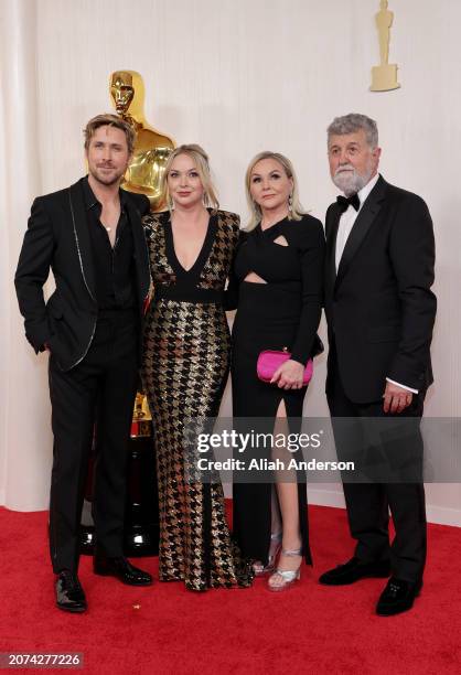 Ryan Gosling, Mandi Gosling, Donna Gosling, and Valerio Attanasio attend the 96th Annual Academy Awards on March 10, 2024 in Hollywood, California.