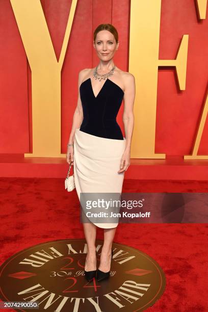 Leslie Mann attends the 2024 Vanity Fair Oscar Party Hosted By Radhika Jones at Wallis Annenberg Center for the Performing Arts on March 10, 2024 in...