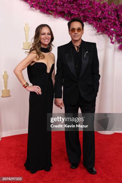 Susan Downey and Robert Downey Jr. Attend the 96th Annual Academy Awards on March 10, 2024 in Hollywood, California.