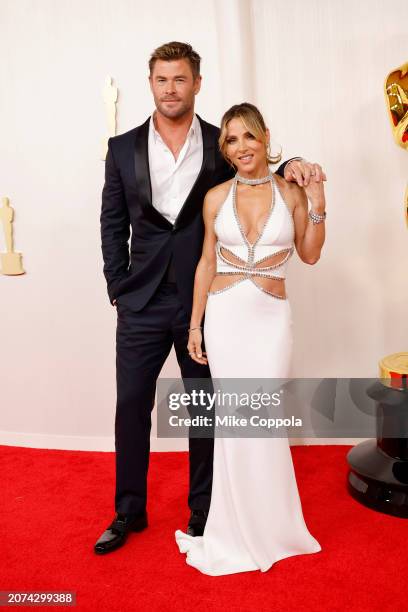 Chris Hemsworth and Elsa Pataky attend the 96th Annual Academy Awards on March 10, 2024 in Hollywood, California.