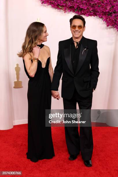 Susan Downey and Robert Downey Jr. Attend the 96th Annual Academy Awards on March 10, 2024 in Hollywood, California.