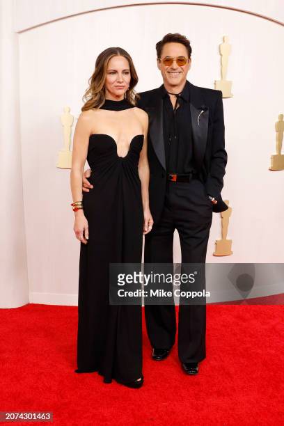 Susan Downey and Robert Downey Jr. Attend the 96th Annual Academy Awards on March 10, 2024 in Hollywood, California.
