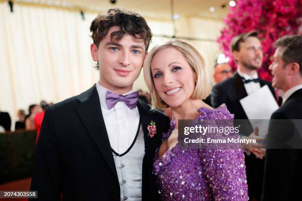 Tyler Daniel Grandalski and Marlee Matlin attend the 96th Annual Academy Awards on March 10, 2024 in Hollywood, California.