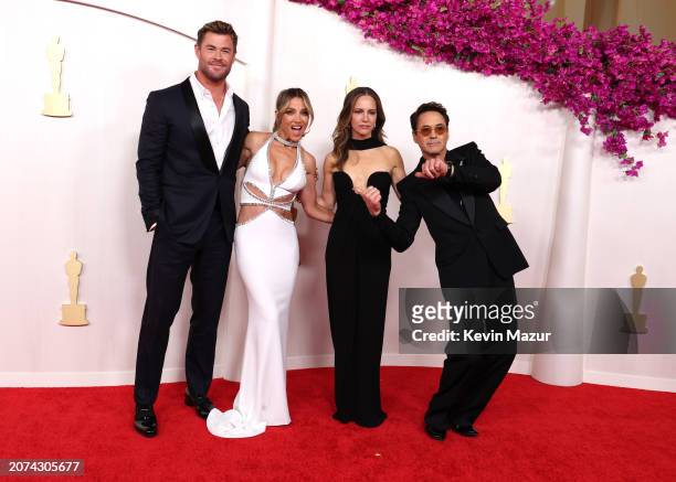 Chris Hemsworth, Elsa Pataky, Susan Downey, and Robert Downey Jr. Attend the 96th Annual Academy Awards on March 10, 2024 in Hollywood, California.