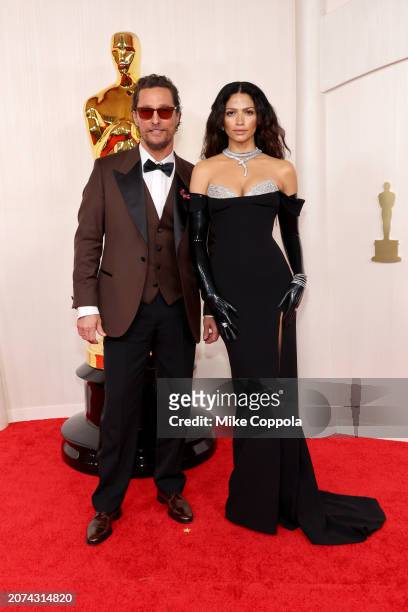Matthew McConaughey and Camila Alves attend the 96th Annual Academy Awards on March 10, 2024 in Hollywood, California.