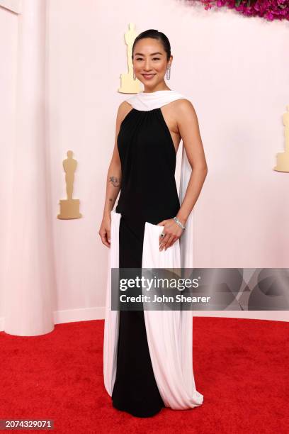 Greta Lee attends the 96th Annual Academy Awards on March 10, 2024 in Hollywood, California.