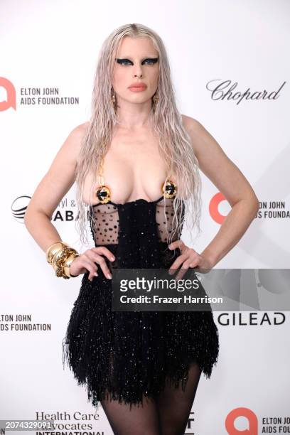 Julia Fox attends the Elton John AIDS Foundation's 32nd Annual Academy Awards Viewing Party on March 10, 2024 in West Hollywood, California.